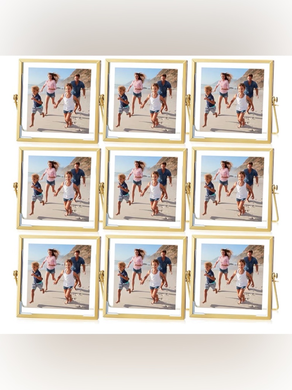 Treela | 9 Set Gold metal Frames 6x6 Inch for Picture Sizes 4x4